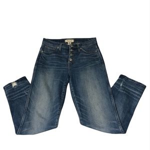 Madewell high-rise slim straight ripped jeans